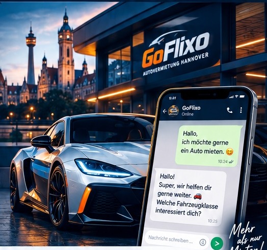 Mietwagen von GoFlixo in Hannover mit digitaler WhatsApp-Anfrage